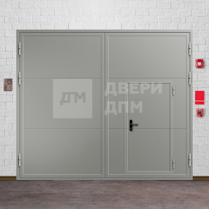 Огнеупорные ворота с защитой 3-го типа с калиткой ВПМ-32