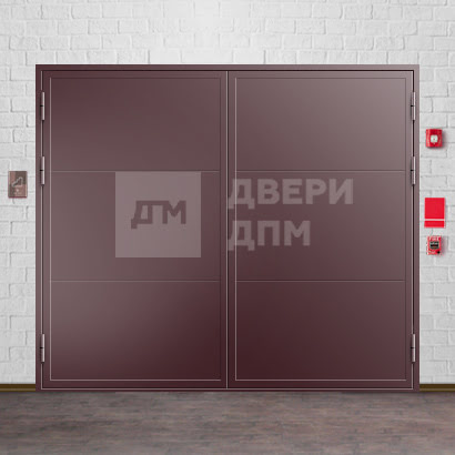 Огнестойкие распашные ворота на парковке ВПМ-20